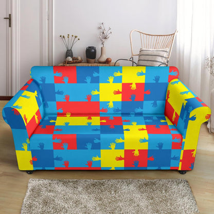 Autism Awareness Design Themed Print Loveseat Slipcover-JTAMIGO.COM