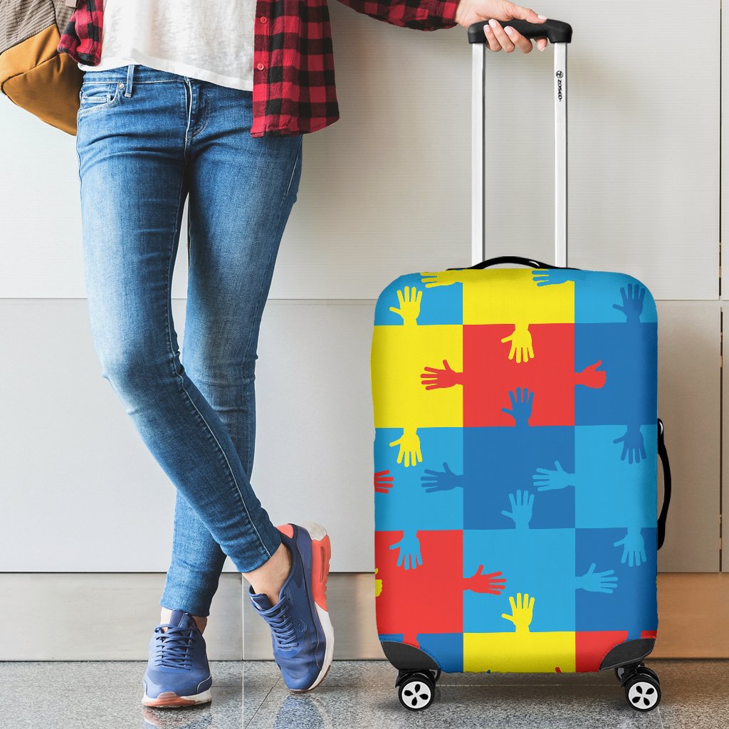 Autism Awareness Design Themed Print Luggage Cover Protector