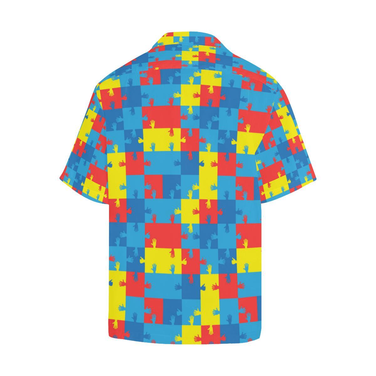 Autism Awareness Design Themed Print Men Aloha Hawaiian Shirt