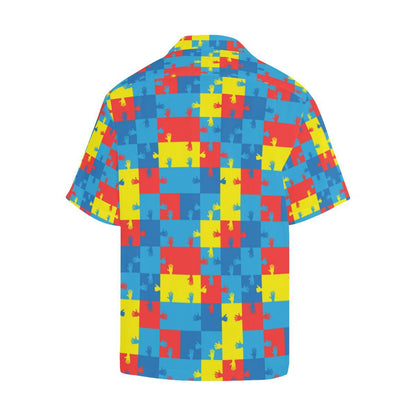 Autism Awareness Design Themed Print Men Aloha Hawaiian Shirt