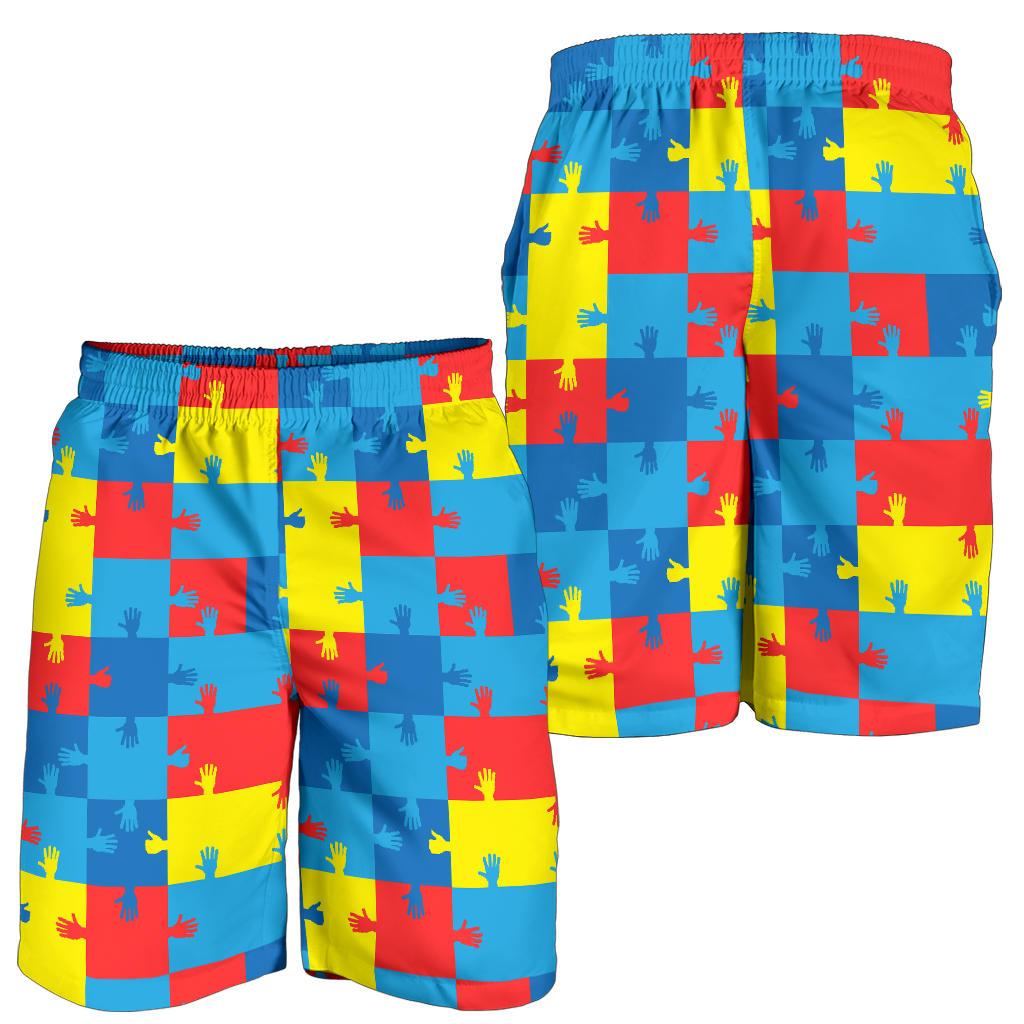 Autism Awareness Design Themed Print Mens Shorts-JTAMIGO.COM