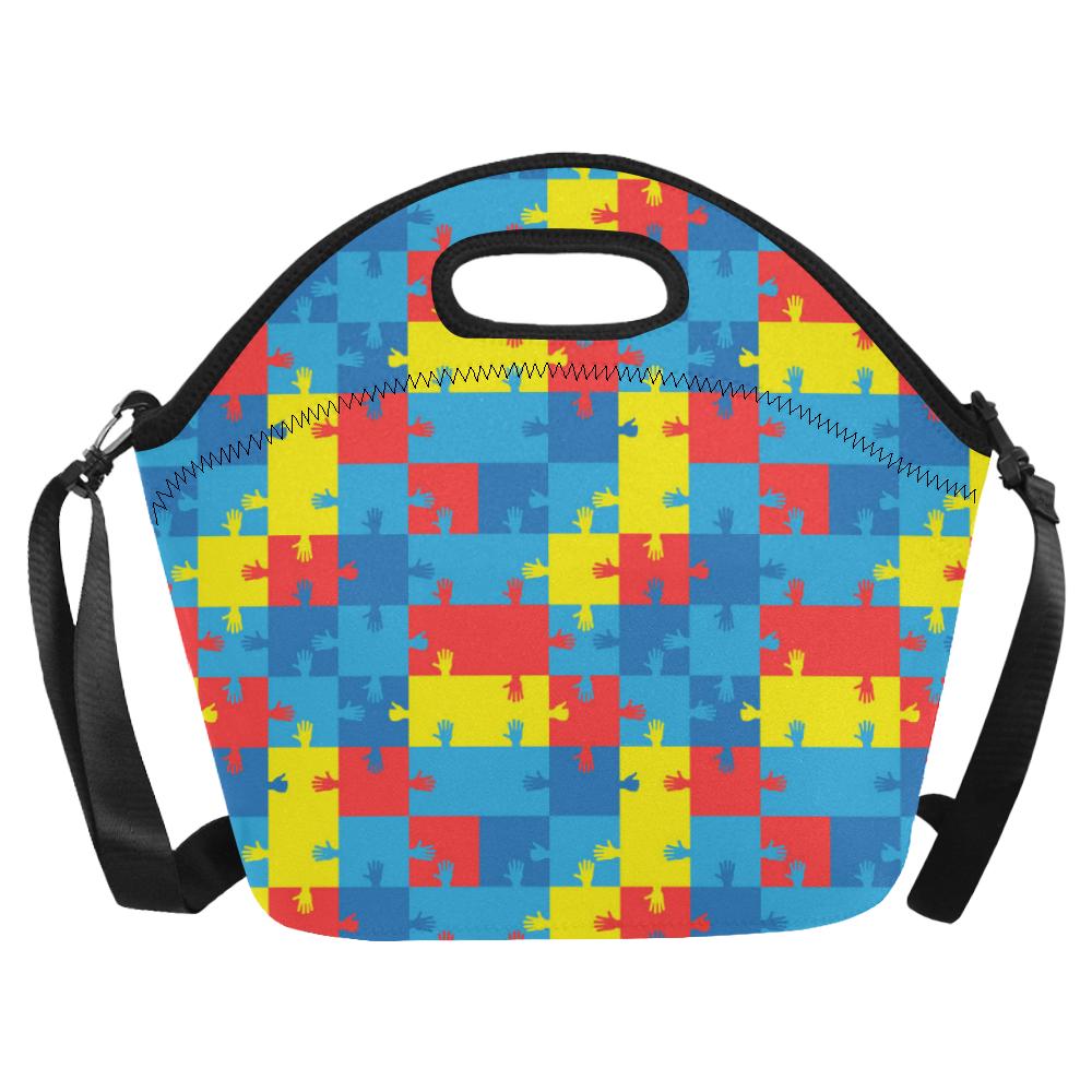 Autism Awareness Design Themed Print Neoprene Lunch Bag (Model 1669)(Large)-JTAMIGO.COM