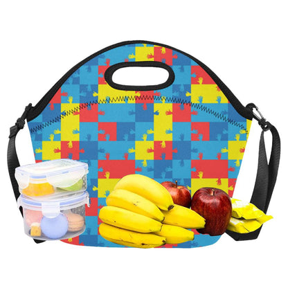 Autism Awareness Design Themed Print Neoprene Lunch Bag (Model 1669)(Large)-JTAMIGO.COM