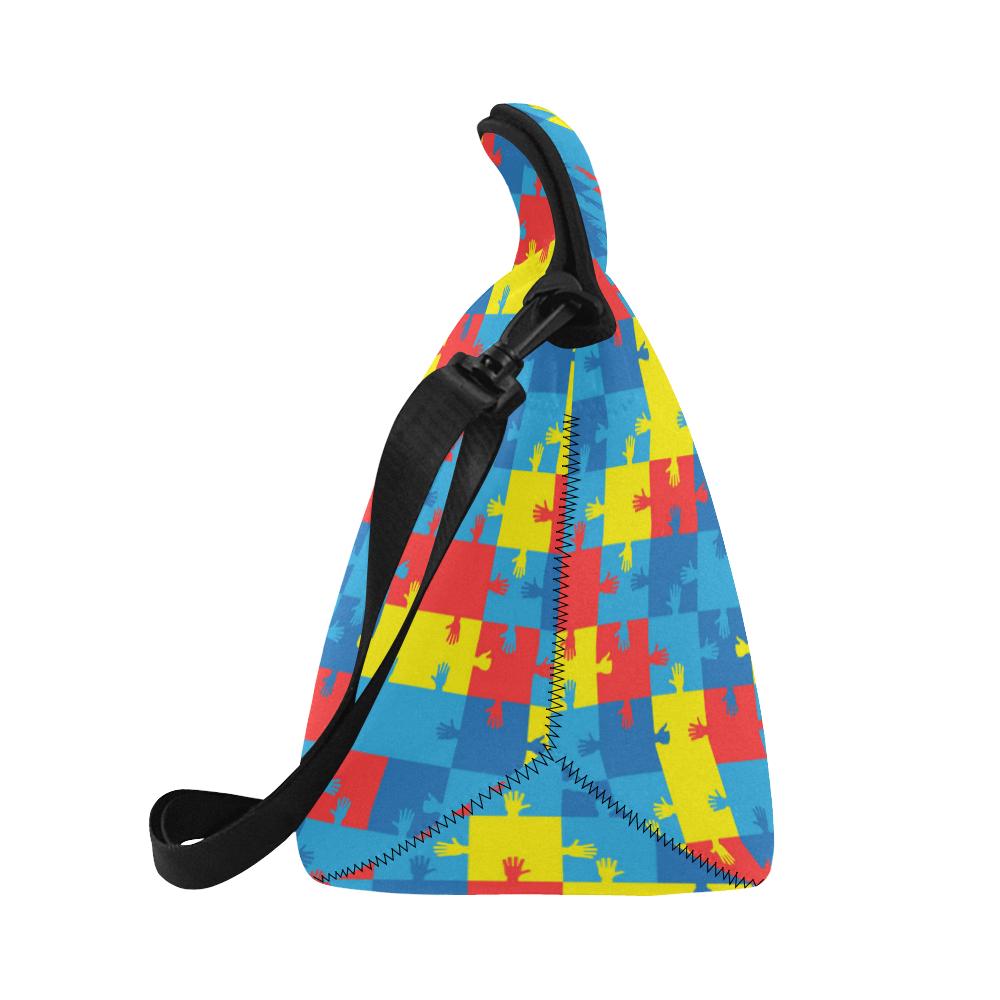 Autism Awareness Design Themed Print Neoprene Lunch Bag (Model 1669)(Large)-JTAMIGO.COM