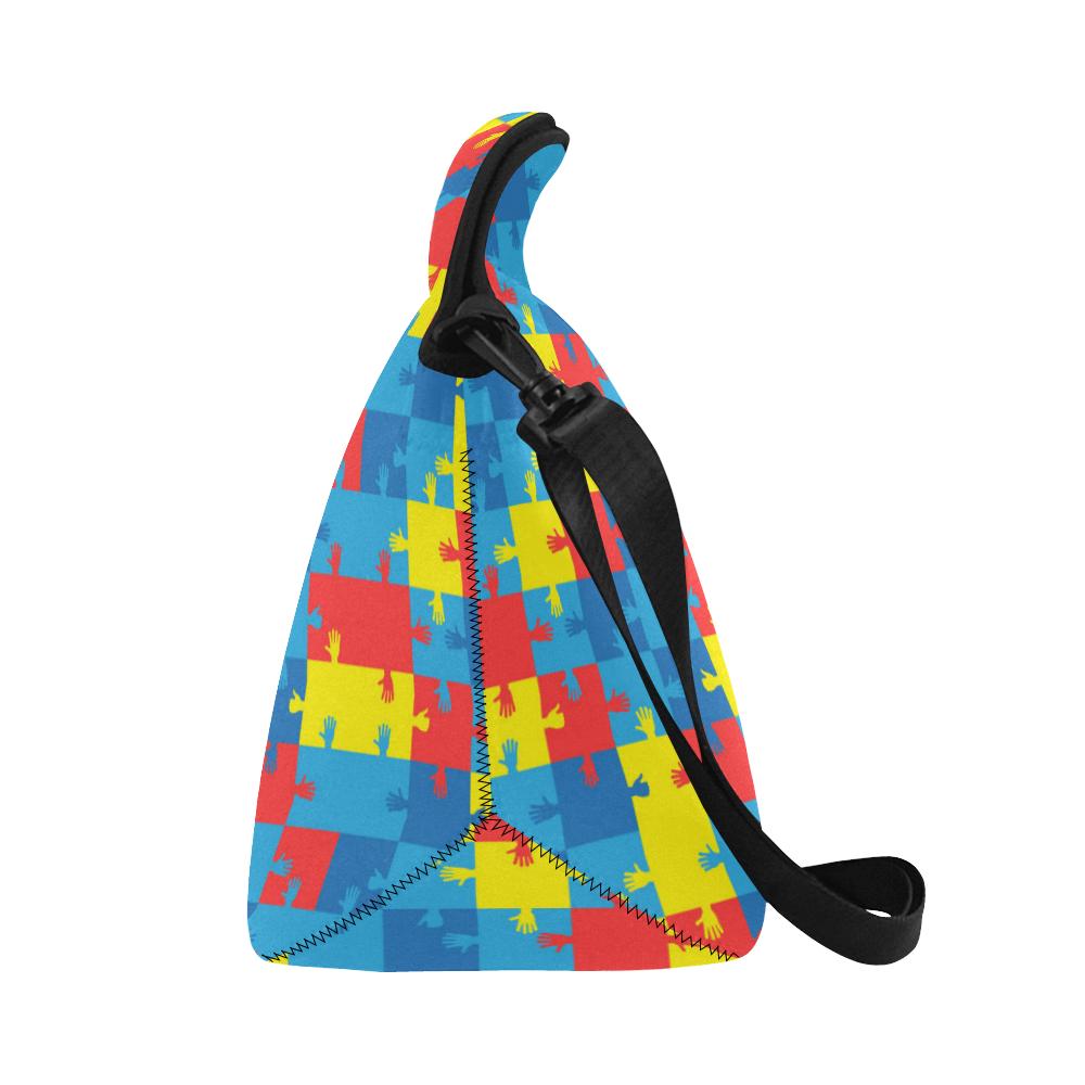 Autism Awareness Design Themed Print Neoprene Lunch Bag (Model 1669)(Large)-JTAMIGO.COM