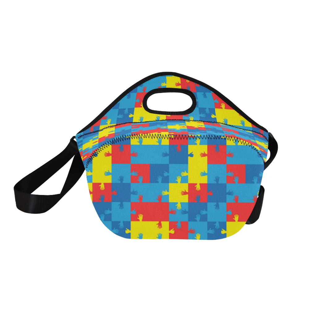 Autism Awareness Design Themed Print Neoprene Lunch Bag (Model 1669)(Large)-JTAMIGO.COM
