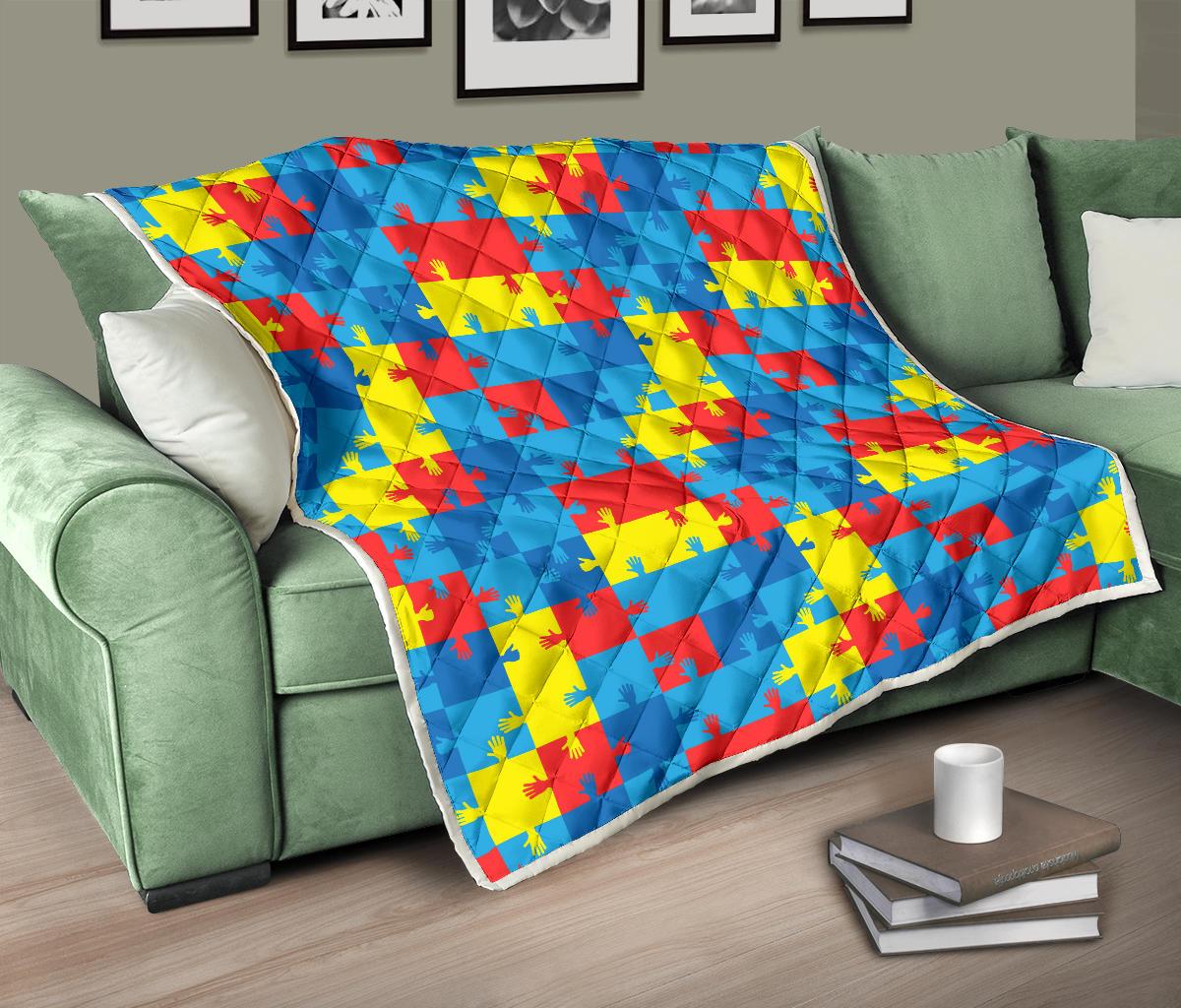 Autism Awareness Design Themed Print Premium Quilt-JTAMIGO.COM