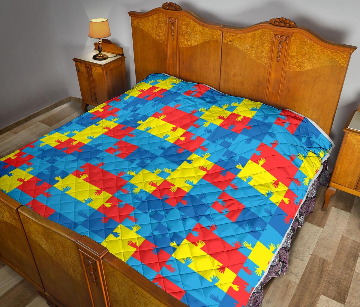 Autism Awareness Design Themed Print Premium Quilt-JTAMIGO.COM
