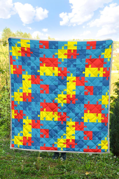 Autism Awareness Design Themed Print Premium Quilt-JTAMIGO.COM
