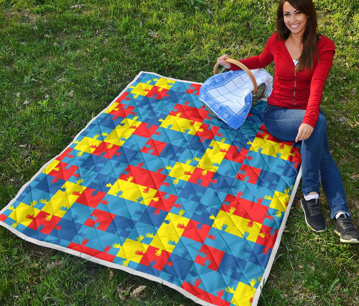 Autism Awareness Design Themed Print Premium Quilt-JTAMIGO.COM