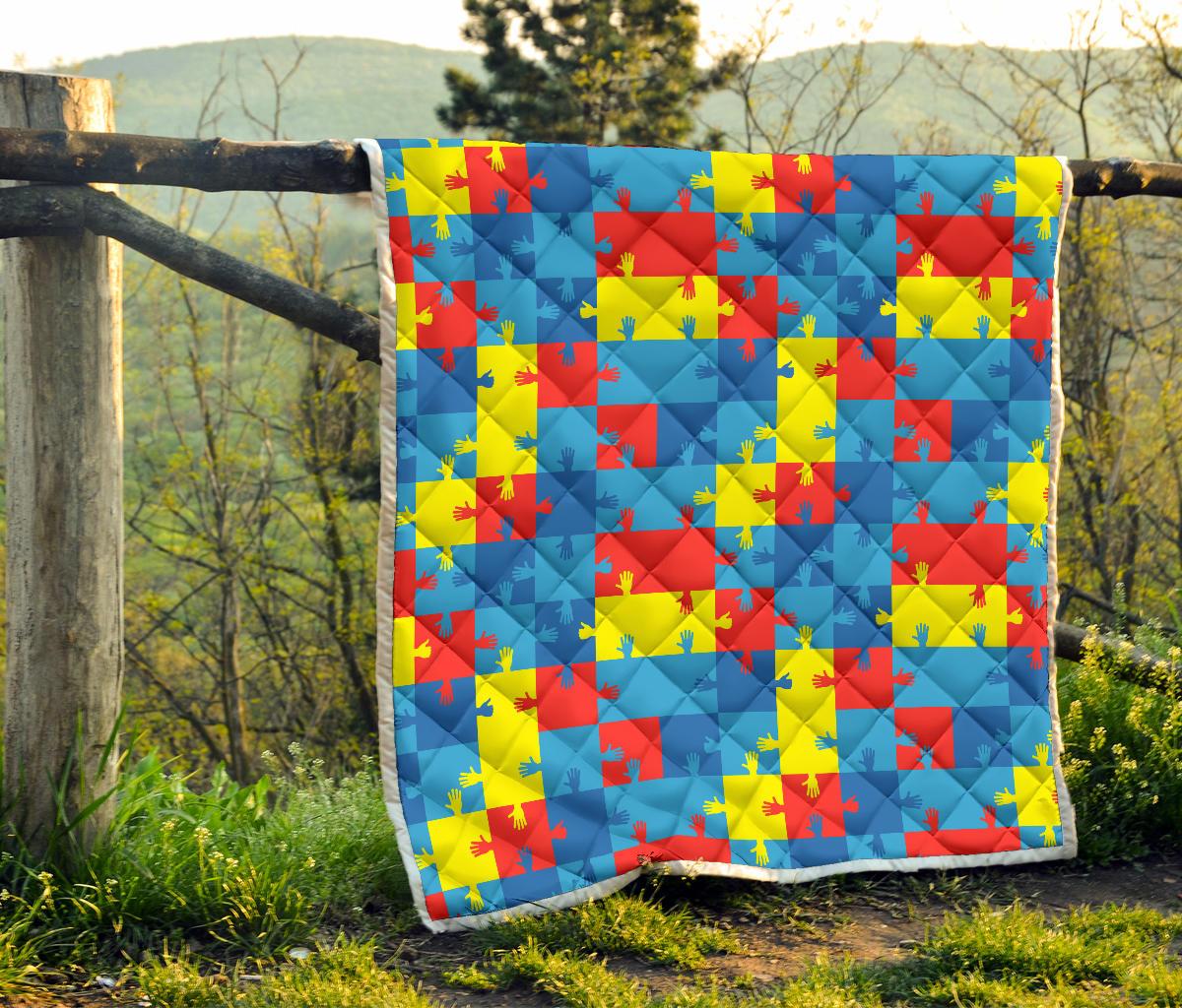 Autism Awareness Design Themed Print Premium Quilt-JTAMIGO.COM