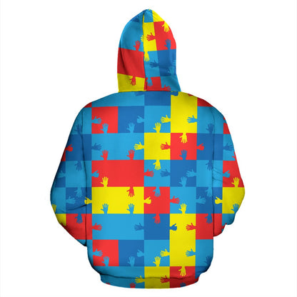 Autism Awareness Design Themed Print Pullover Hoodie