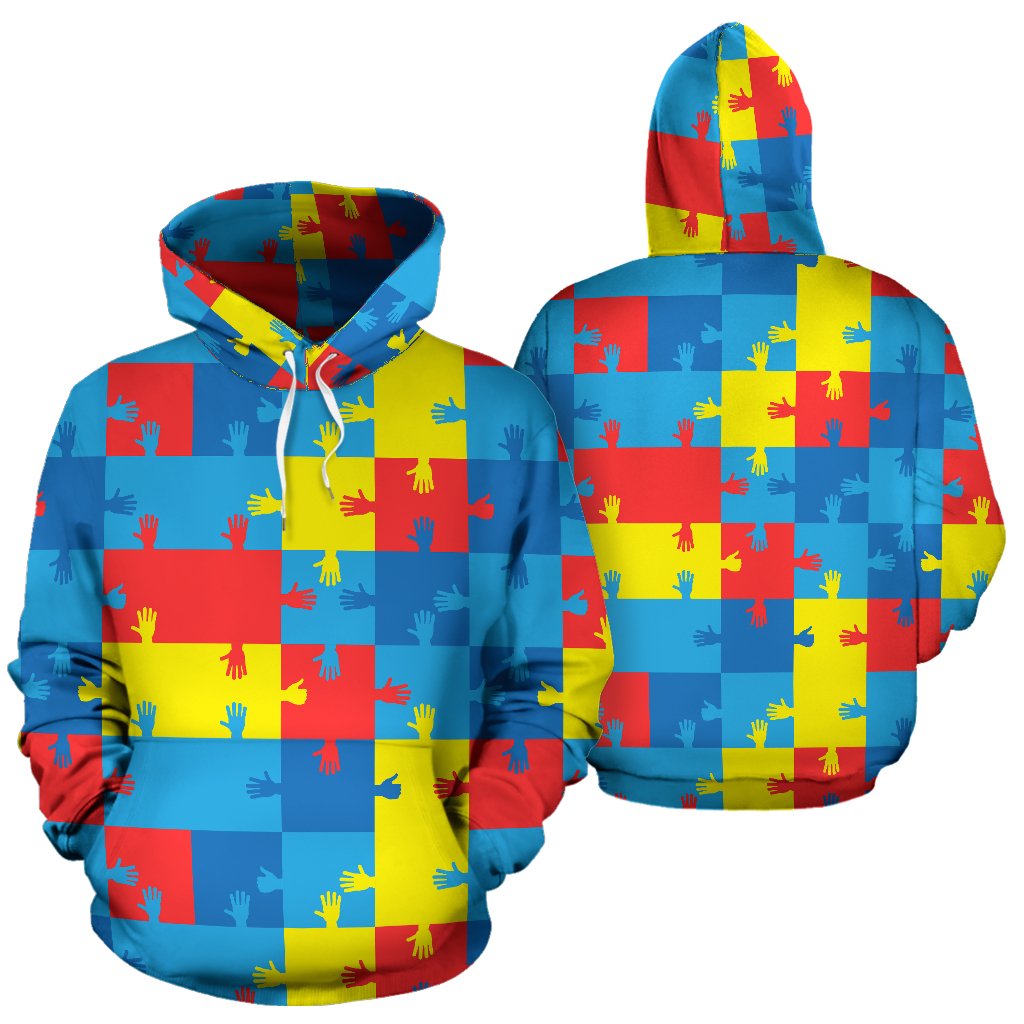 Autism Awareness Design Themed Print Pullover Hoodie