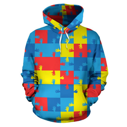 Autism Awareness Design Themed Print Pullover Hoodie