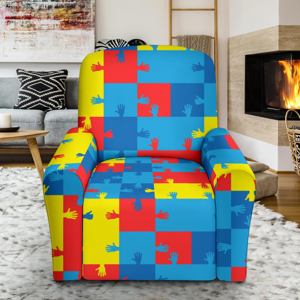 Autism Awareness Design Themed Print Single Sofa Slipcover -JTAMIGO.COM