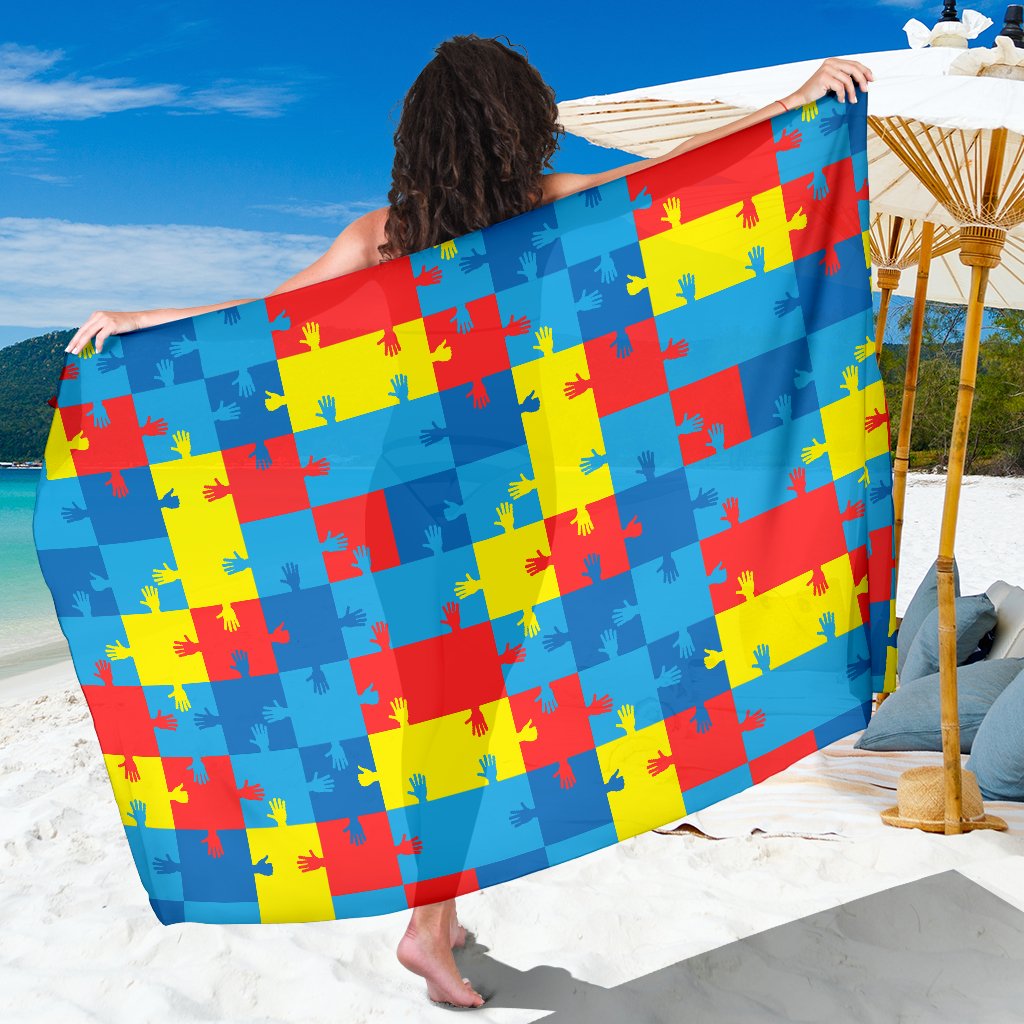 Autism Awareness Design Themed Print Sarong Pareo Wrap