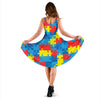 Autism Awareness Design Themed Print Sleeveless Dress