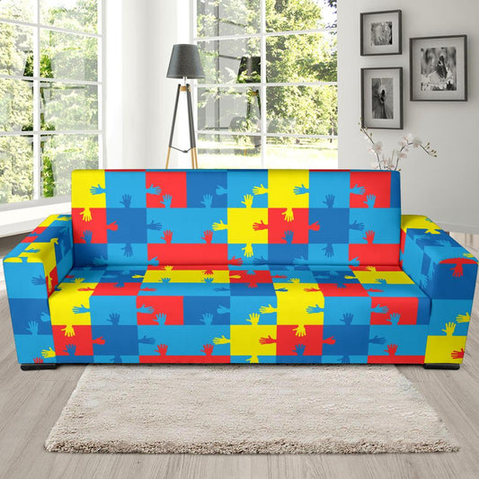 Autism Awareness Design Themed Print Sofa Slipcover-JTAMIGO.COM