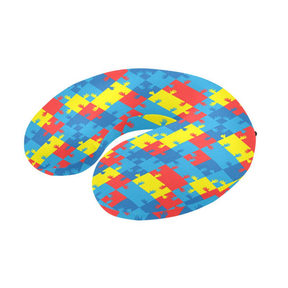 Autism Awareness Design Themed Print U-Shaped Travel Neck Pillow-JTAMIGO.COM