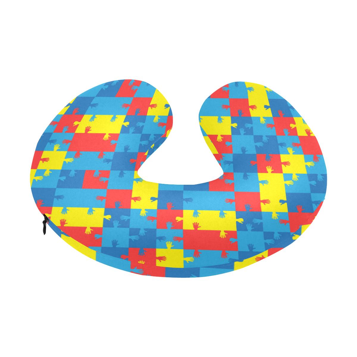 Autism Awareness Design Themed Print U-Shaped Travel Neck Pillow-JTAMIGO.COM