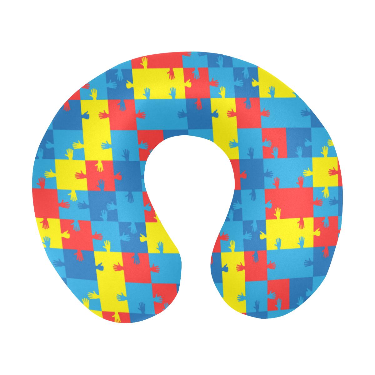 Autism Awareness Design Themed Print U-Shaped Travel Neck Pillow-JTAMIGO.COM