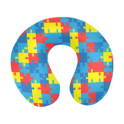 Autism Awareness Design Themed Print U-Shaped Travel Neck Pillow-JTAMIGO.COM
