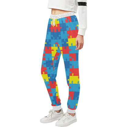 Autism Awareness Design Themed Print Unisex Casual Sweatpants (Model L11)-JTAMIGO.COM