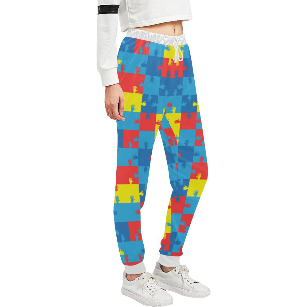 Autism Awareness Design Themed Print Unisex Casual Sweatpants (Model L11)-JTAMIGO.COM