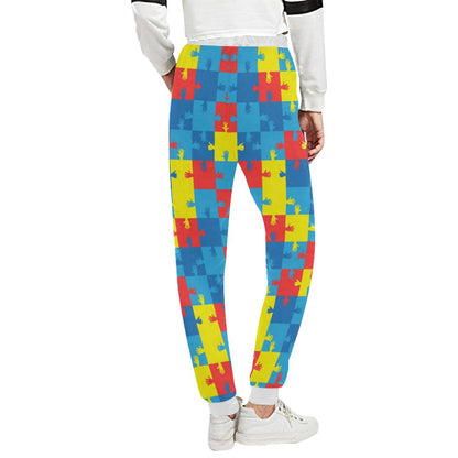 Autism Awareness Design Themed Print Unisex Casual Sweatpants (Model L11)-JTAMIGO.COM