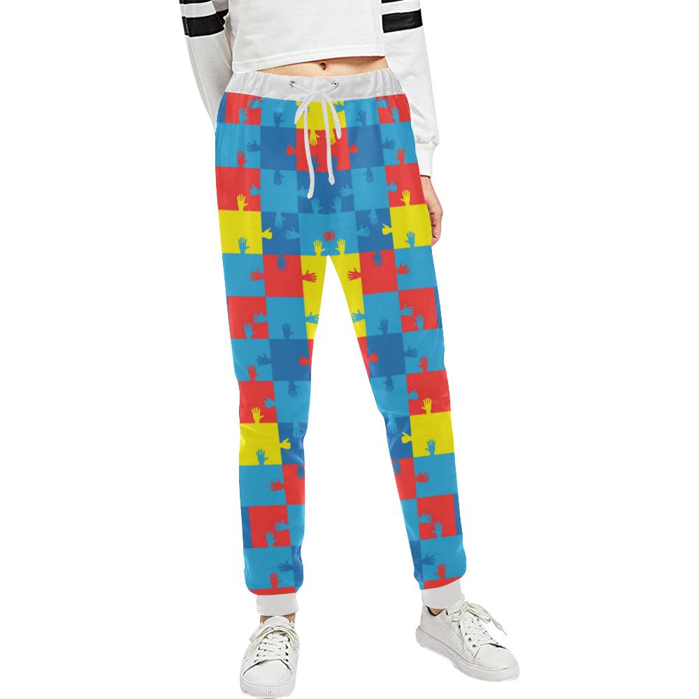 Autism Awareness Design Themed Print Unisex Casual Sweatpants (Model L11)-JTAMIGO.COM