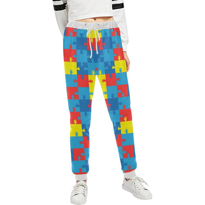 Autism Awareness Design Themed Print Unisex Casual Sweatpants (Model L11)-JTAMIGO.COM