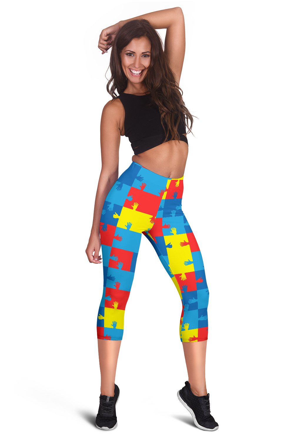 Autism Awareness Design Themed Print Women Capris