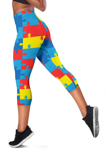 Autism Awareness Design Themed Print Women Capris