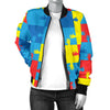 Autism Awareness Design Themed Print Women Casual Bomber Jacket