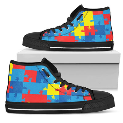 Autism Awareness Design Themed Print Women High Top Shoes