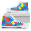 Autism Awareness Design Themed Print Women High Top Shoes