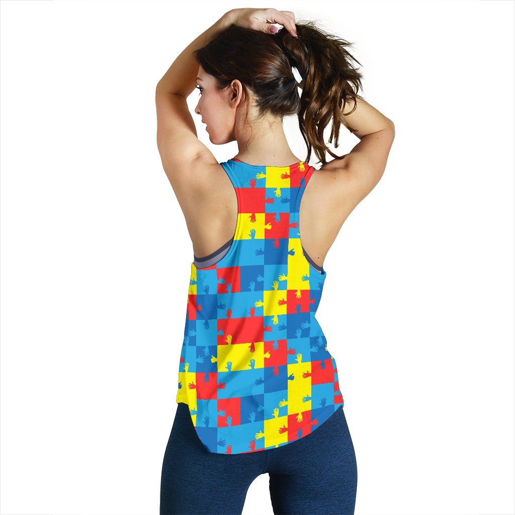 Autism Awareness Design Themed Print Women Racerback Tank Top