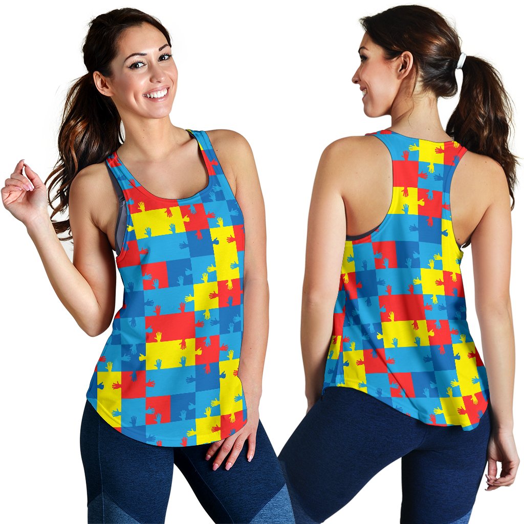 Autism Awareness Design Themed Print Women Racerback Tank Top