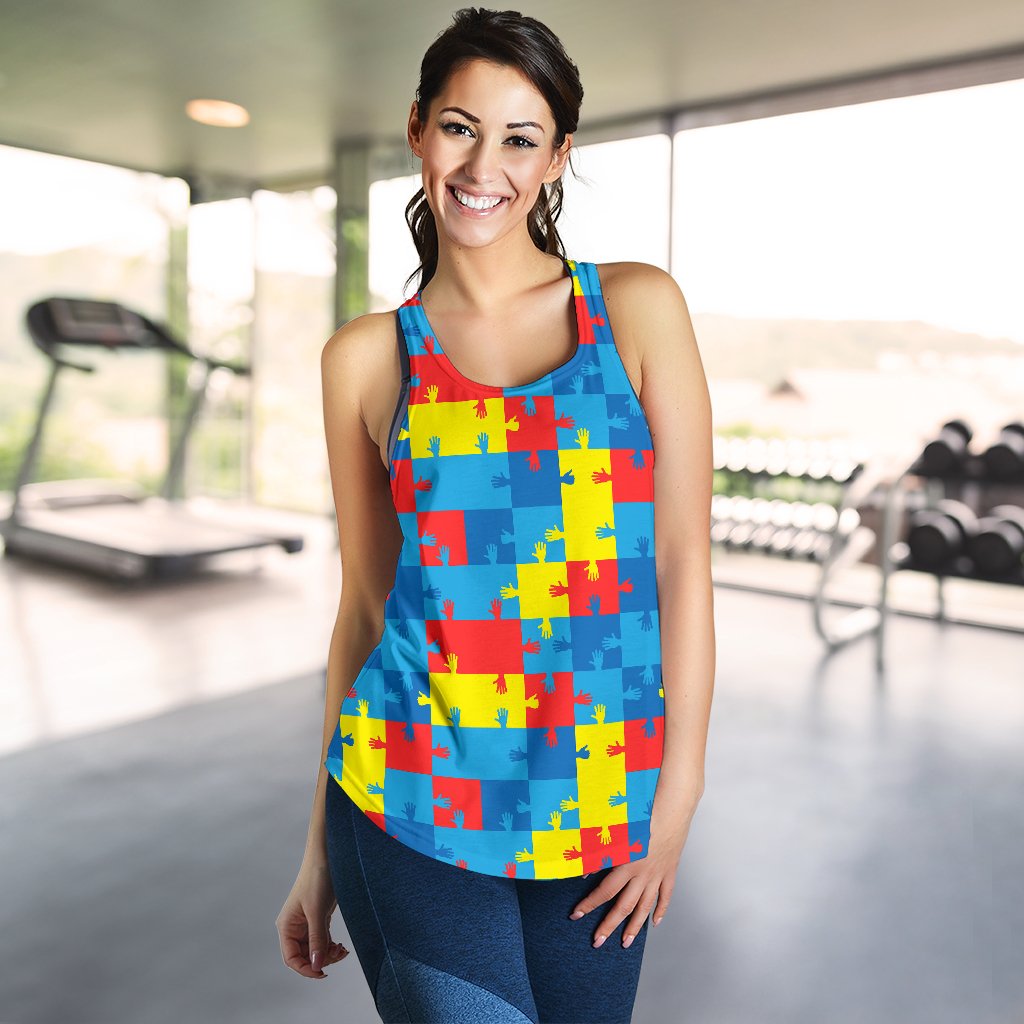 Autism Awareness Design Themed Print Women Racerback Tank Top