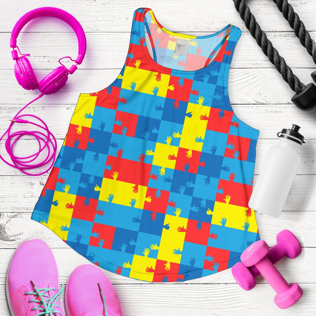 Autism Awareness Design Themed Print Women Racerback Tank Top
