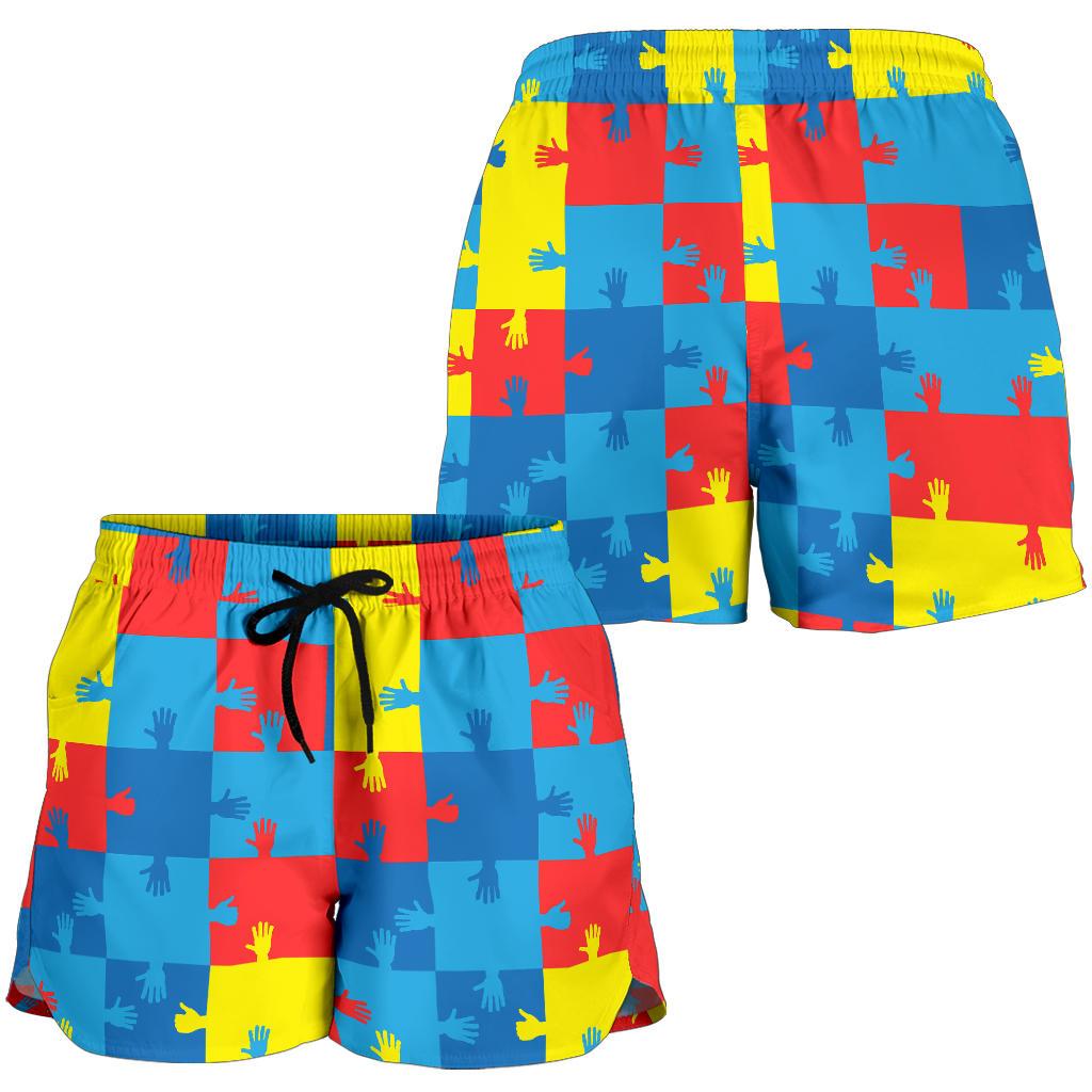 Autism Awareness Design Themed Print Women Shorts-JTAMIGO.COM