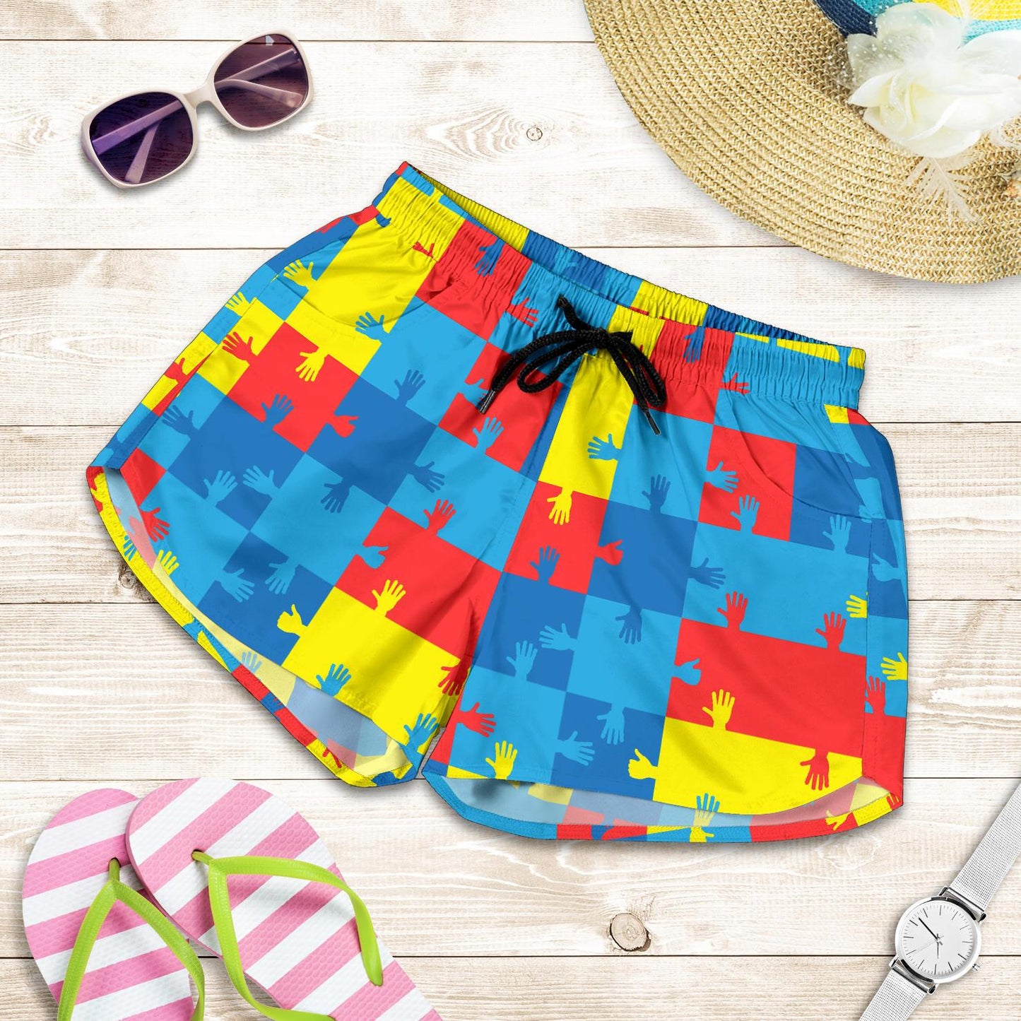 Autism Awareness Design Themed Print Women Shorts-JTAMIGO.COM