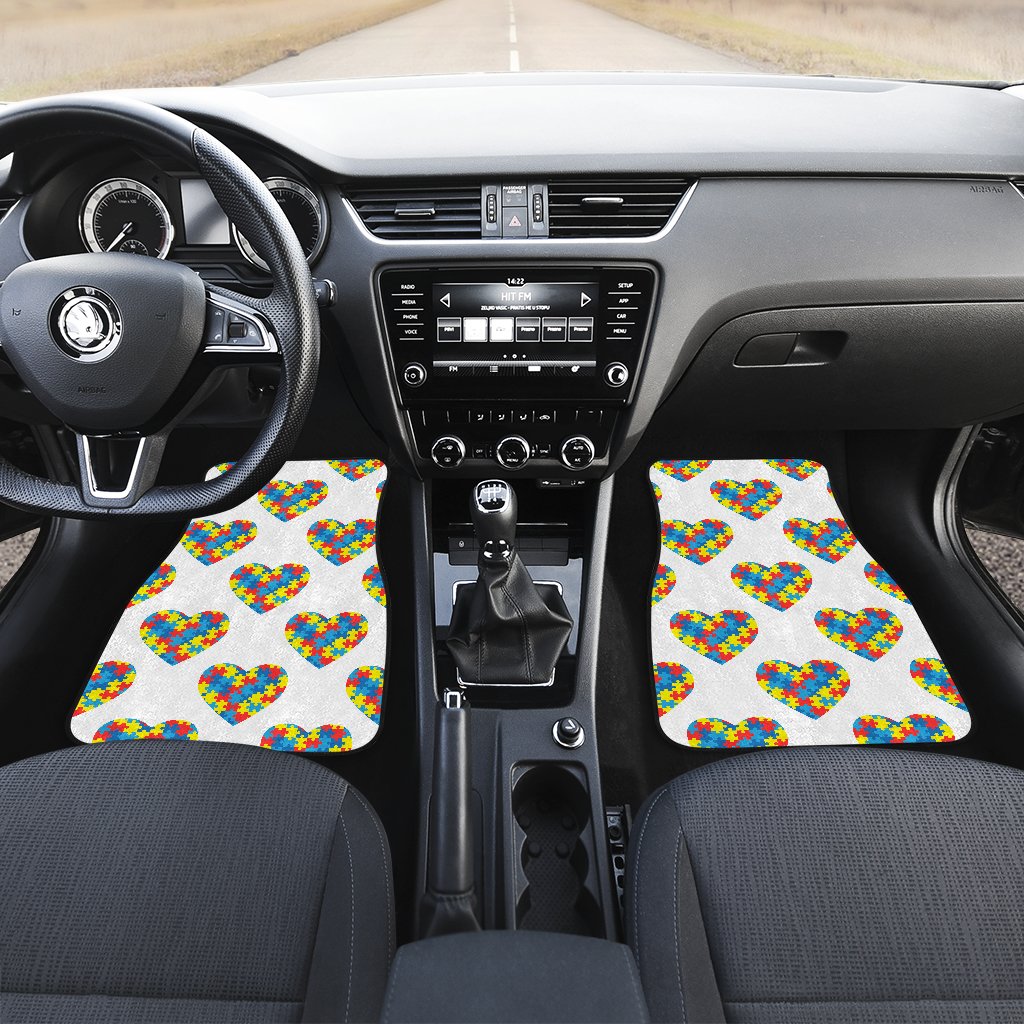 Autism Awareness Heart Design Print Car Floor Mats