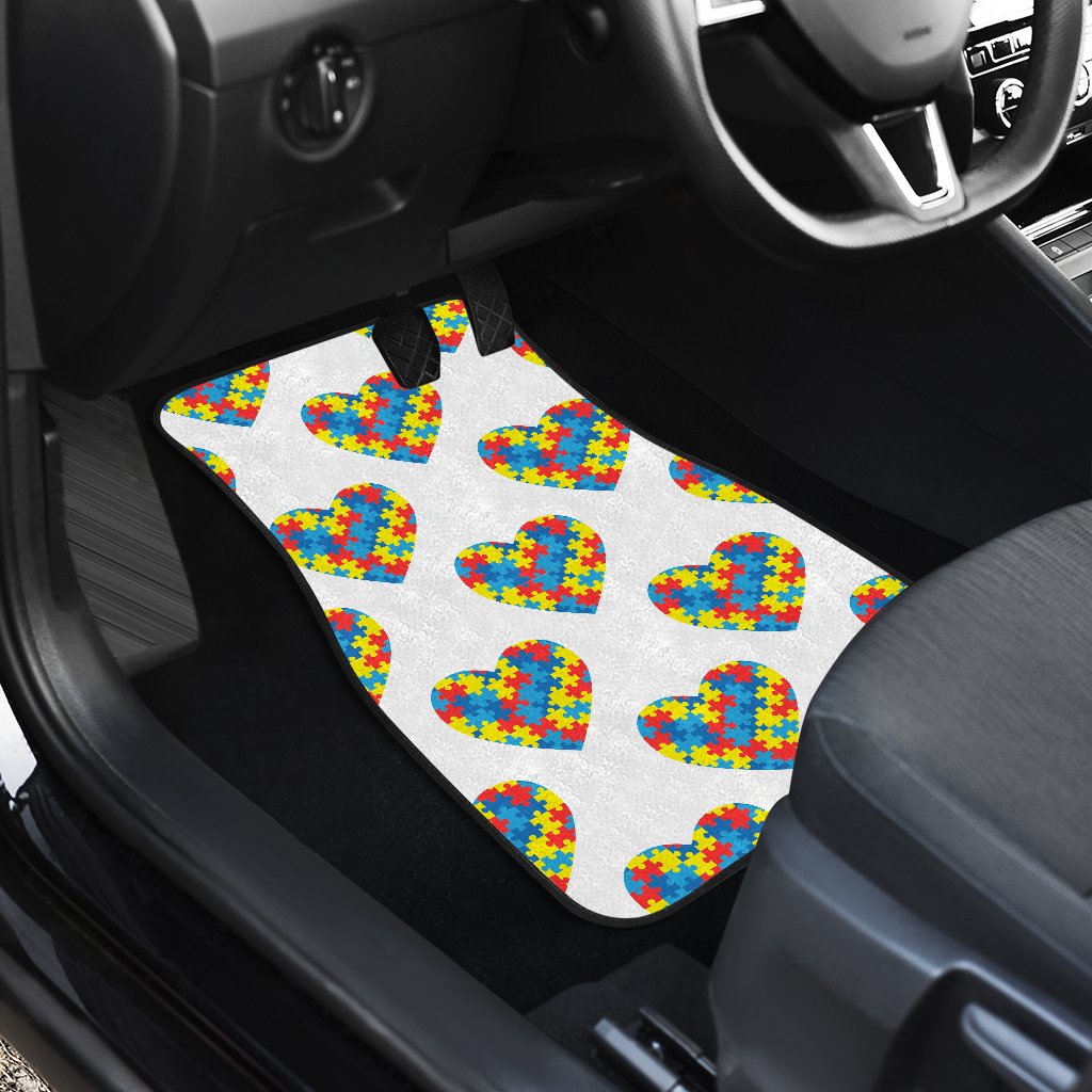 Autism Awareness Heart Design Print Car Floor Mats