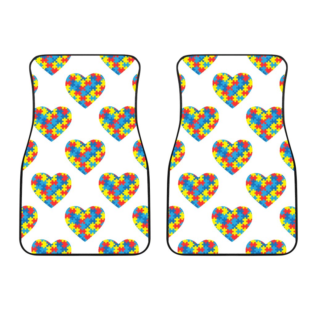 Autism Awareness Heart Design Print Car Floor Mats