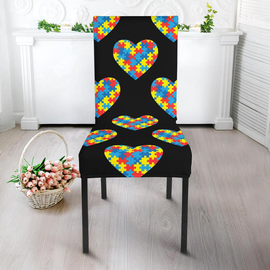 Autism Awareness Heart Design Print Dinning Chair Slipper-JTAMIGO.COM