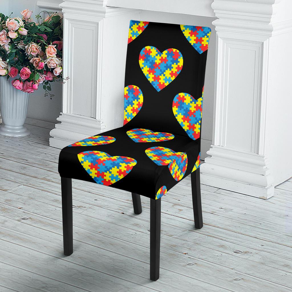 Autism Awareness Heart Design Print Dinning Chair Slipper-JTAMIGO.COM