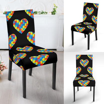Autism Awareness Heart Design Print Dinning Chair Slipper-JTAMIGO.COM