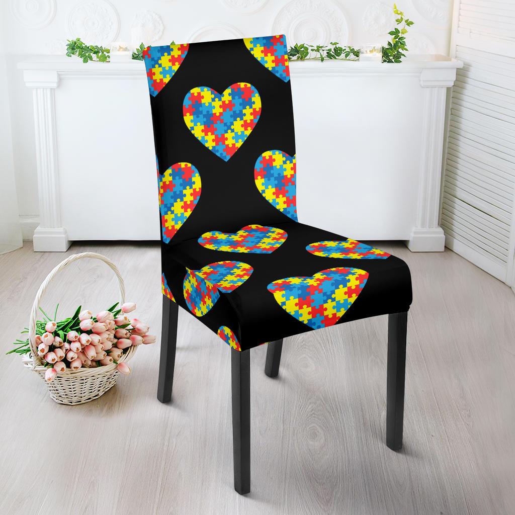 Autism Awareness Heart Design Print Dinning Chair Slipper-JTAMIGO.COM