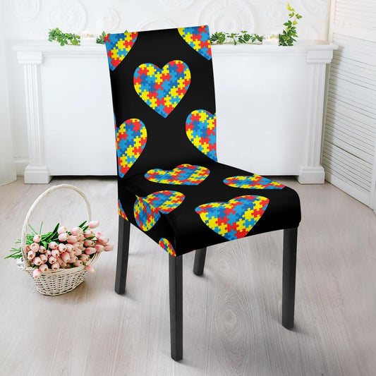 Autism Awareness Heart Design Print Dinning Chair Slipper-JTAMIGO.COM